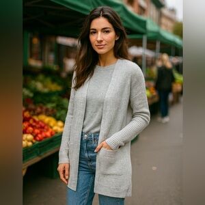 Cabincore Cozy Comfy C&C California Light Gray Cardigan L